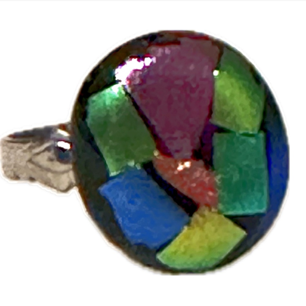 🎁 Colorful Adjustable Ring | Handmade by artist | Great Gift & Stocking Stuffer